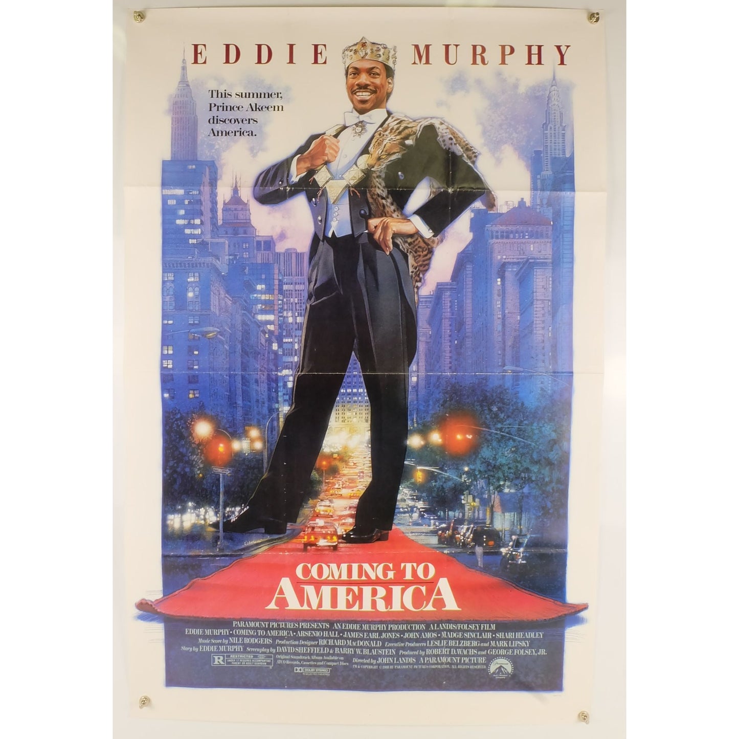 Coming to America (1988) Original movie Poster Folded 27x41