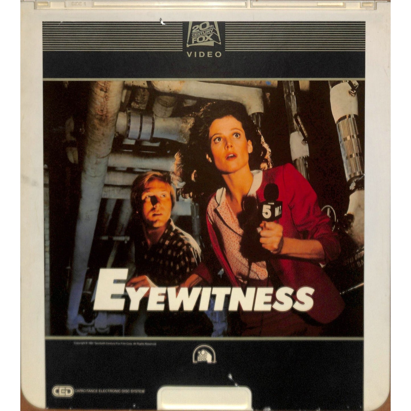 Eyewitness (1981) Vintage CED RCA SelectaVision Videodisc TESTEDWORKING