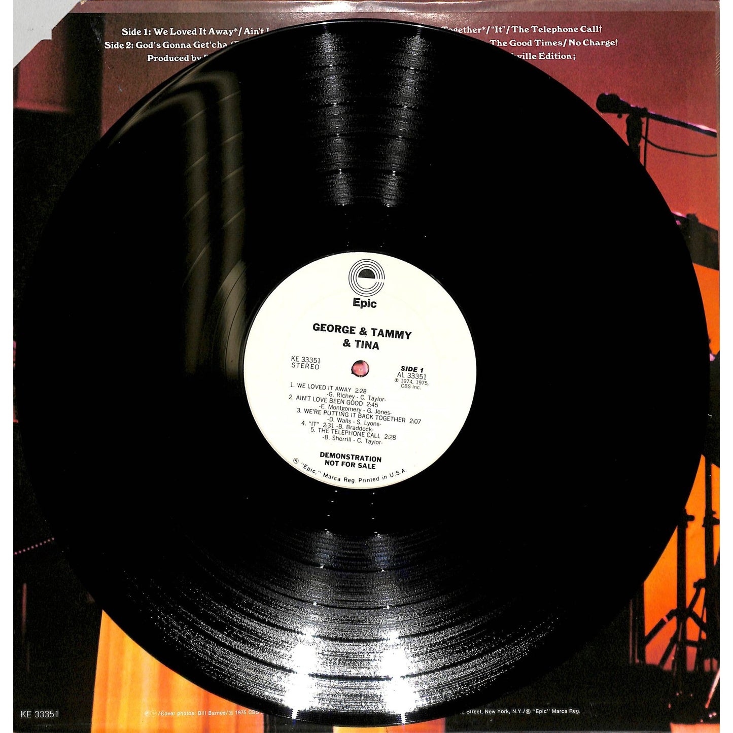 George & Tammy & Tina Self-Titled Promo Vinyl Record KE 33351