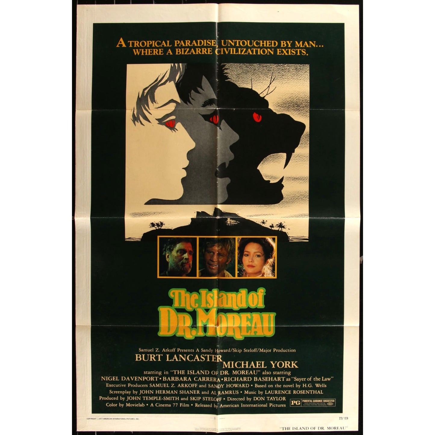 The Island of Dr. Moreau (1977) Original Movie Poster 27x41 Burt Lancaster EMP41