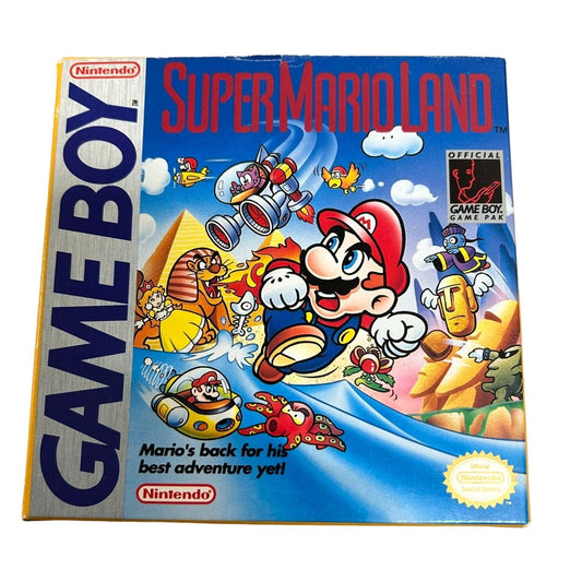 Super Mario Land (Game Boy 1989) Early Green Screen Print Box Complete w/ Manual