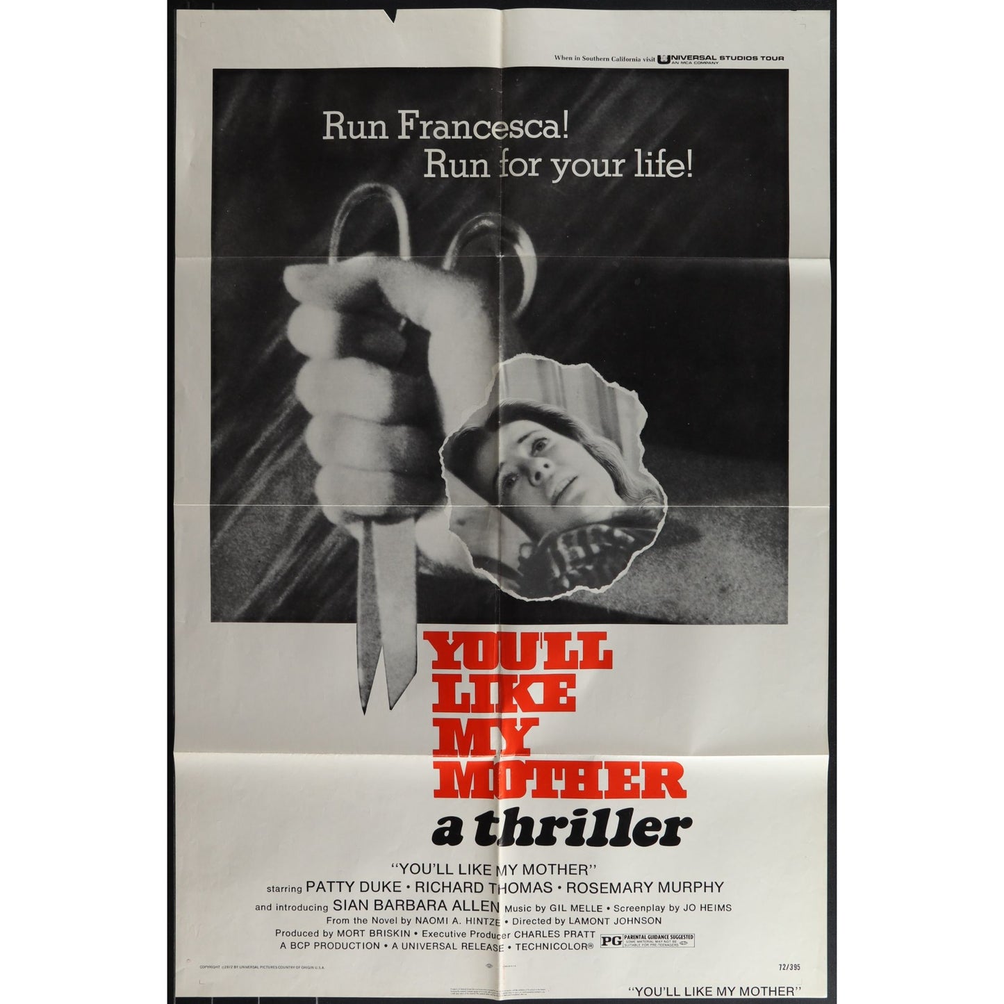 You'll Like My Mother (1972) Original Movie poster Folded 27x41 EM4-172