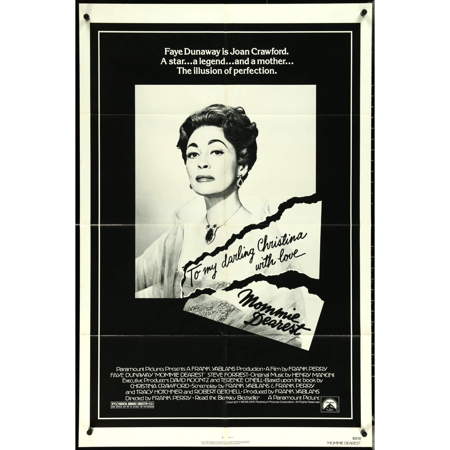 Mommie Dearest (1981) Orig Movie Poster 27x41 Faye Dunaway Joan Crawford EM2A8