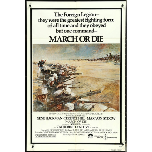 March or Die (1977) Original Movie Poster 27x41 Folded Gene Hackman EM1A49