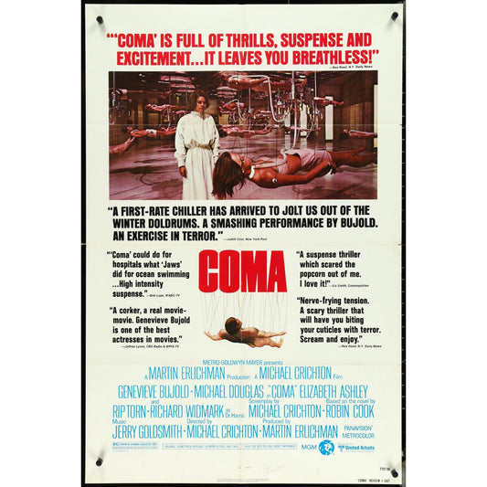 Coma (1978) Original Movie Poster 27x41 Folded Michael Douglas Rip Torn EM1A45