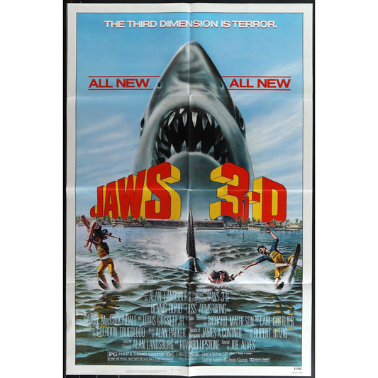 Jaws 3-D (1983) Original Movie Poster Folded 27x41 Dennis Quaid EM4-137