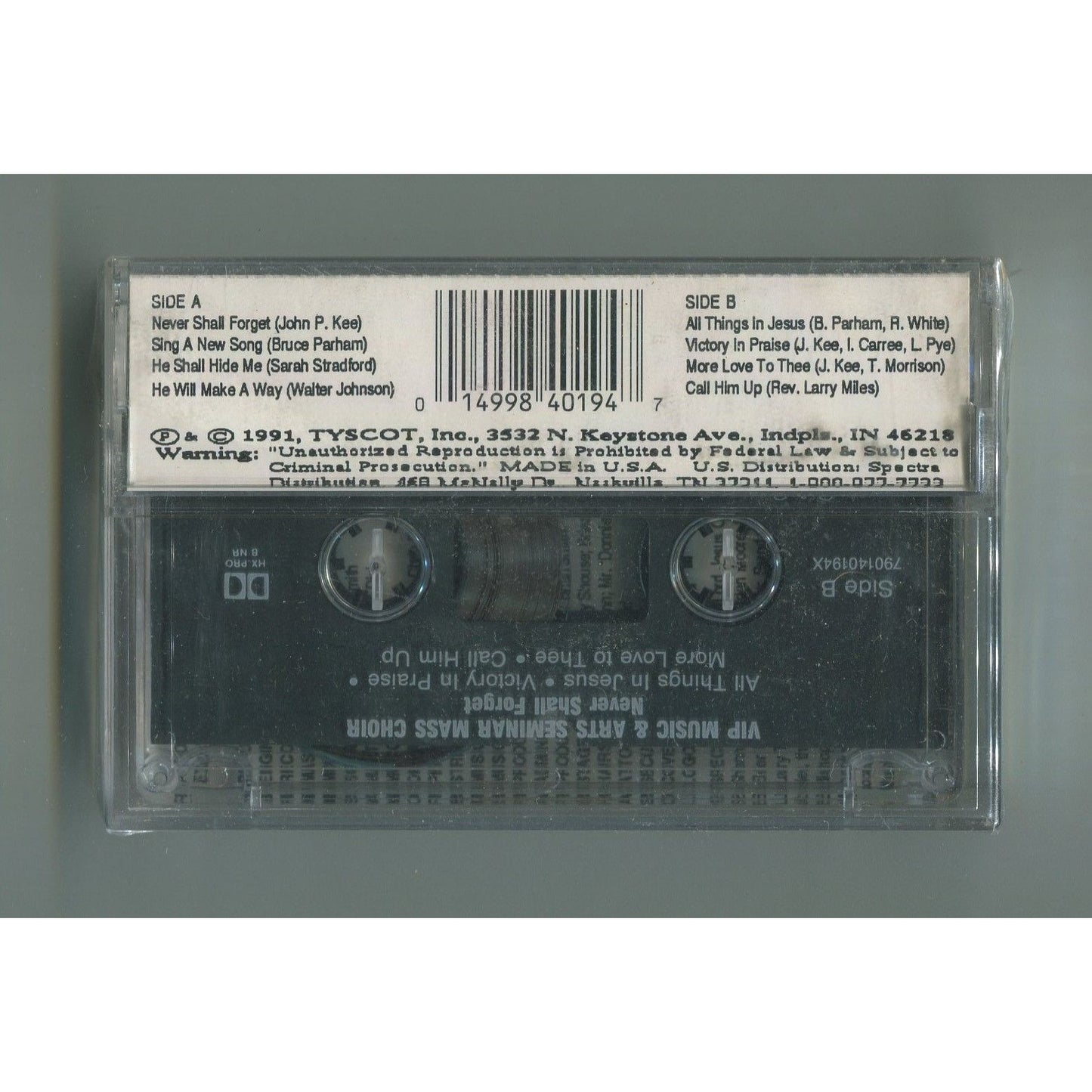 Never Shall Forget Victory in Praise Cassette Tape NEW SEALED UNUSED