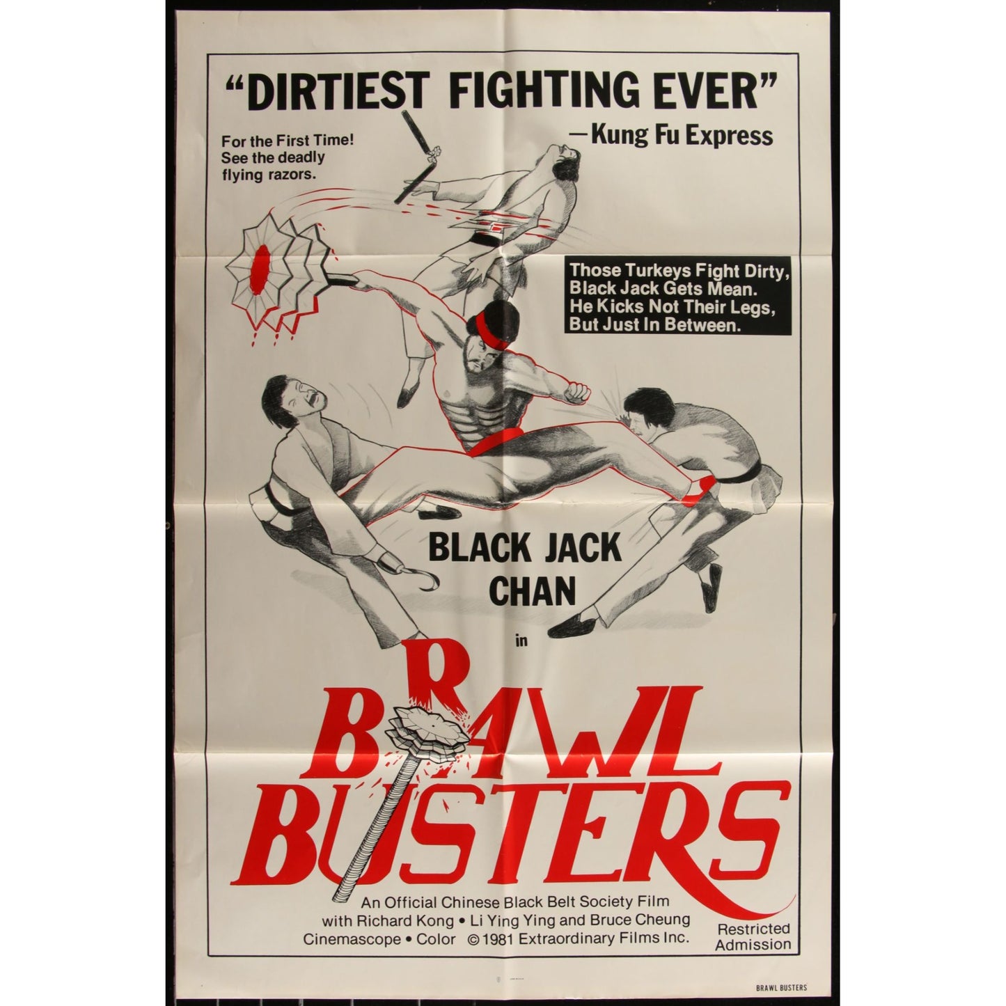 Lot of 15 Kung Fu One-Sheet Posters 1970s Orig. 27x41 Folded Martial Arts EM2A11