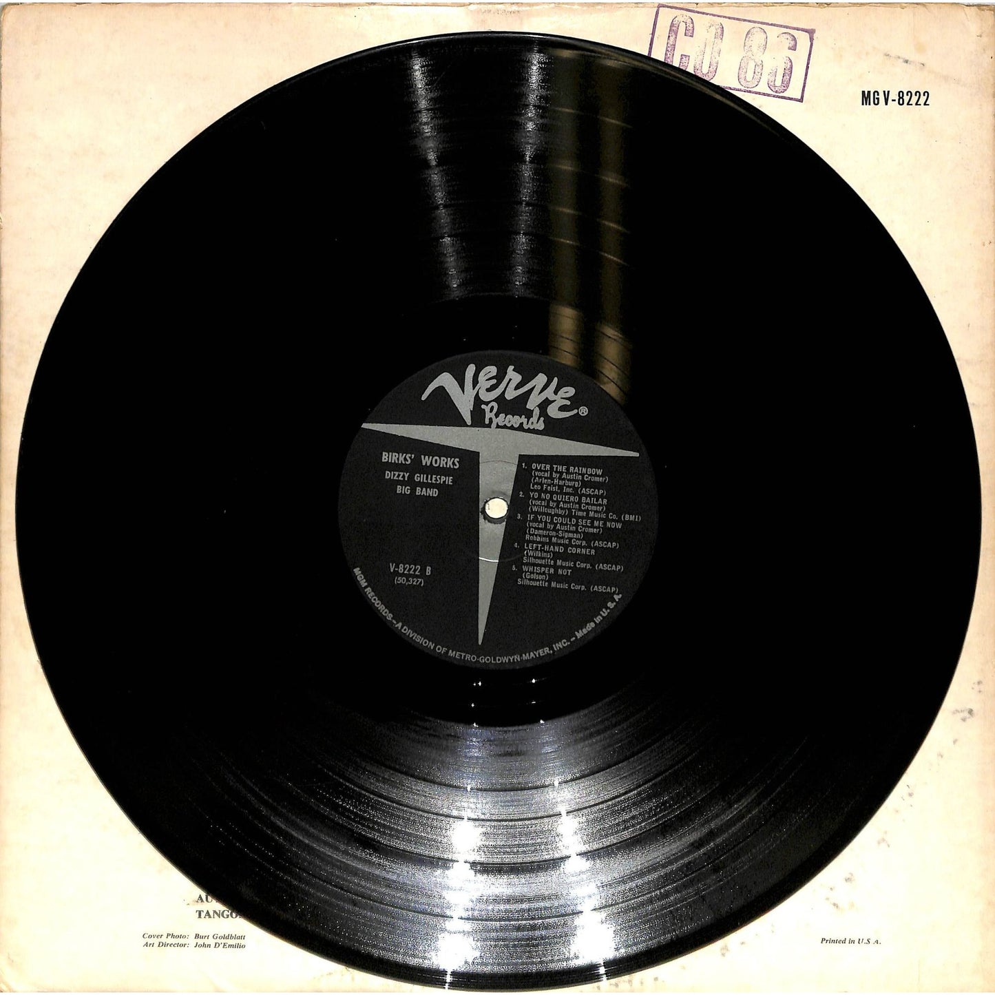 Dizzy Gillespie - Birks' Works (1957) Mono Vinyl Record MGV 8222