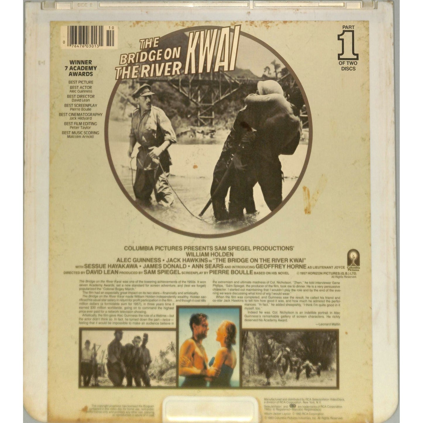 The Bridge on the River Kwai (1957) Vintage CED Videodisc TESTED WORKING