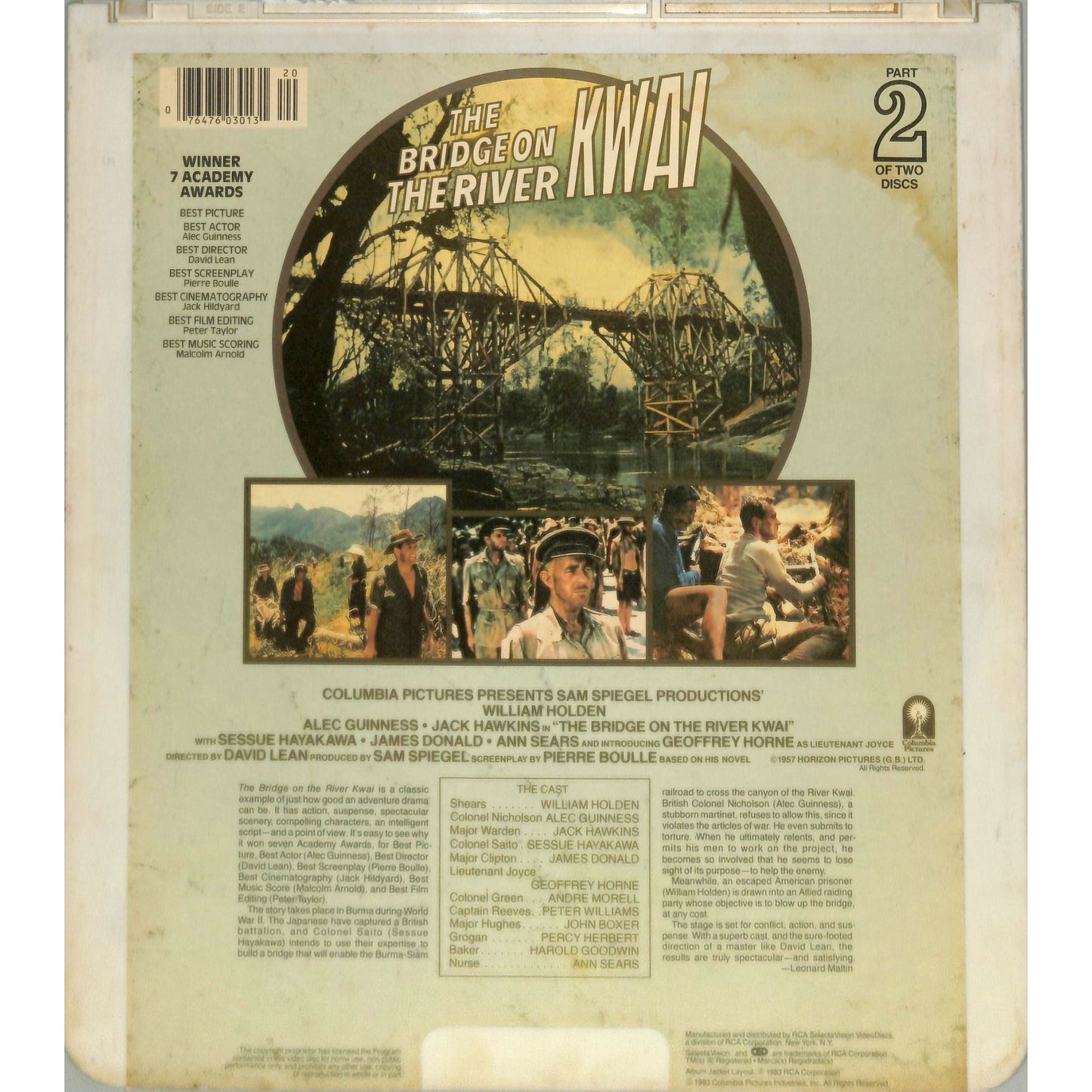 The Bridge on the River Kwai (1957) Vintage CED Videodisc TESTED WORKING