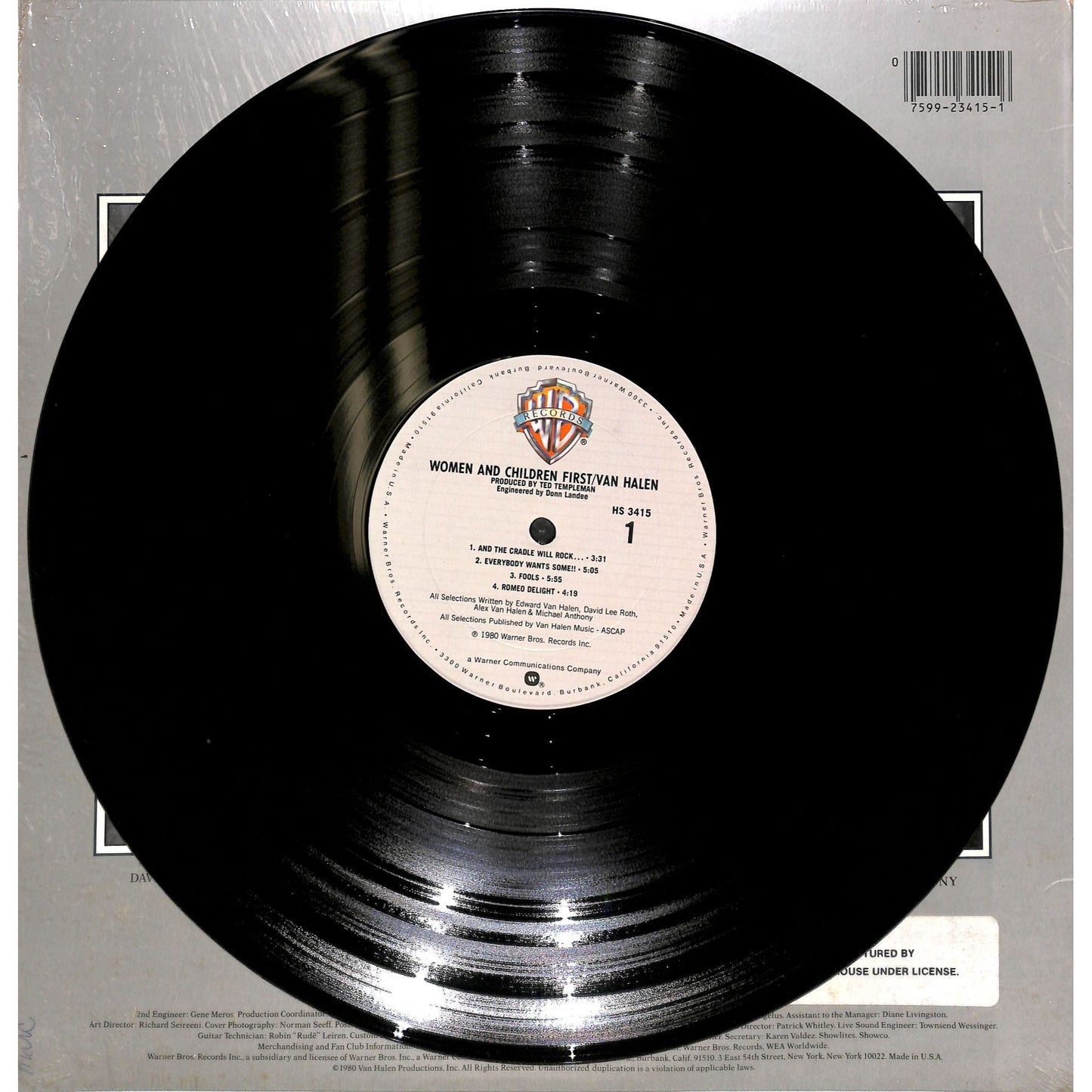 Van Halen - Women and Children First Vinyl Record HS 3415