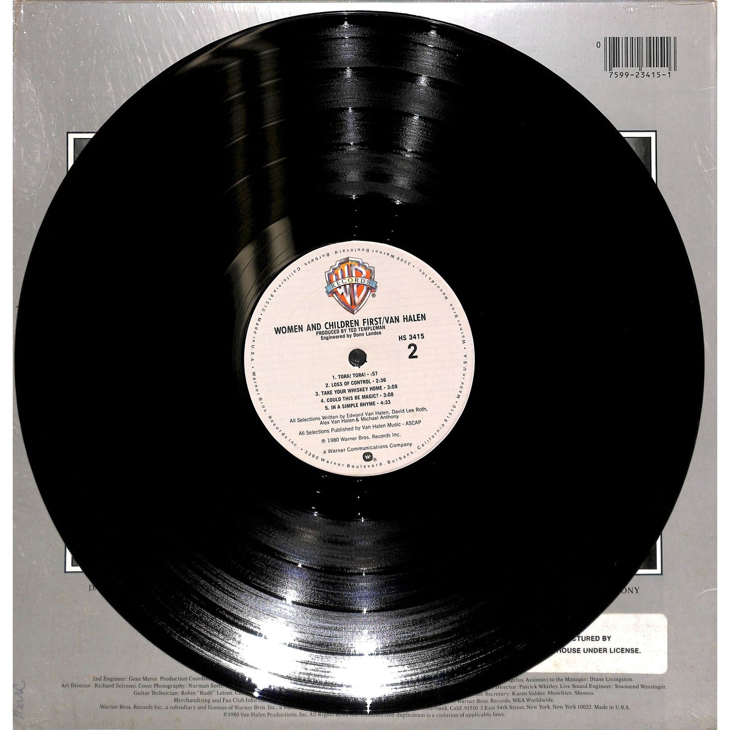 Van Halen - Women and Children First Vinyl Record HS 3415