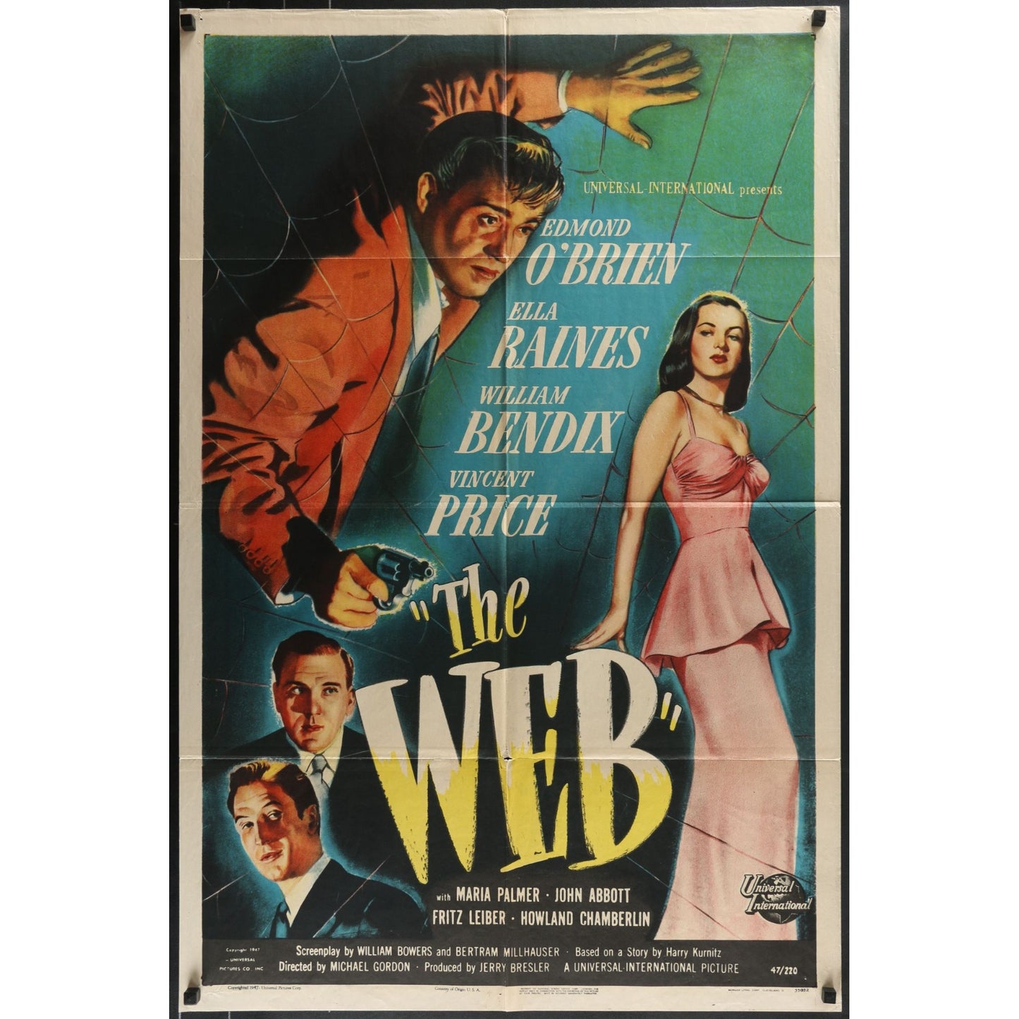 The Web (1947) Original Folded Movie Poster 27x41
