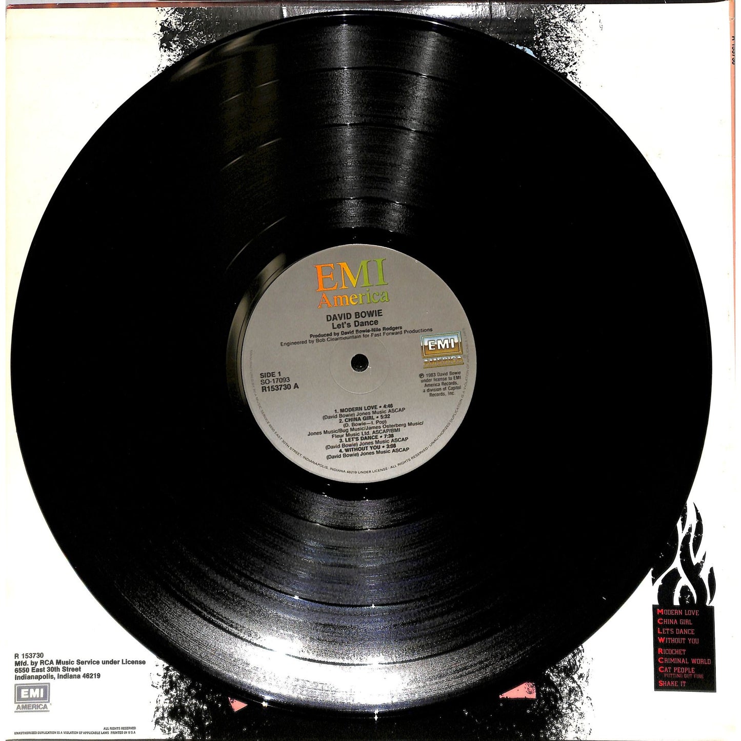 David Bowie - Let's Dance Vinyl Record SO-17093