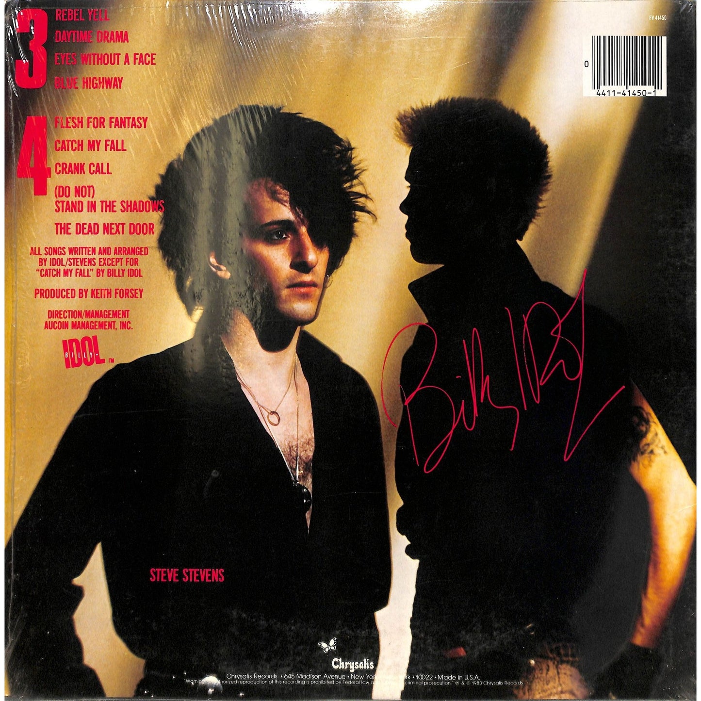 Billy Idol - Rebel Yell Vinyl Record FV 41450