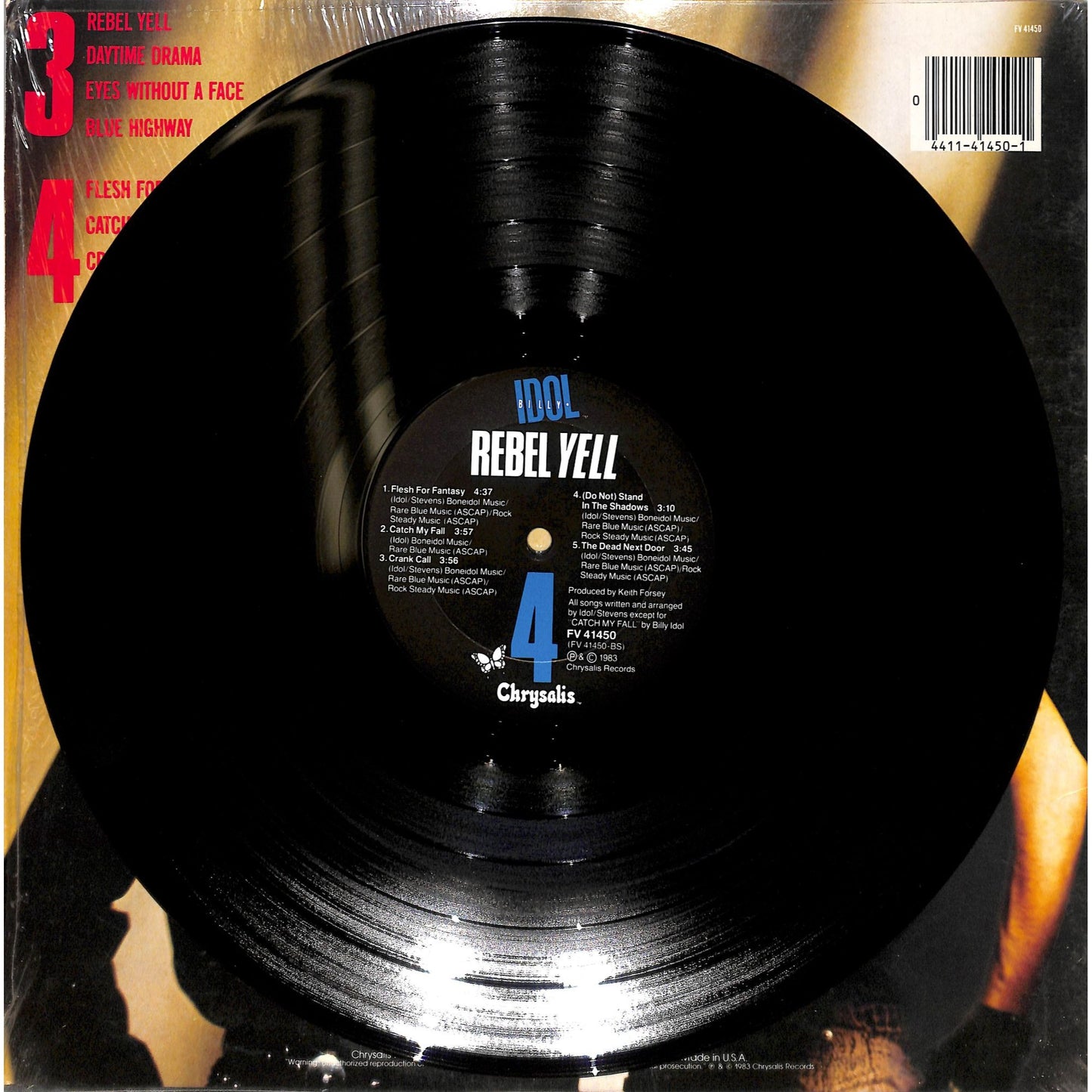 Billy Idol - Rebel Yell Vinyl Record FV 41450