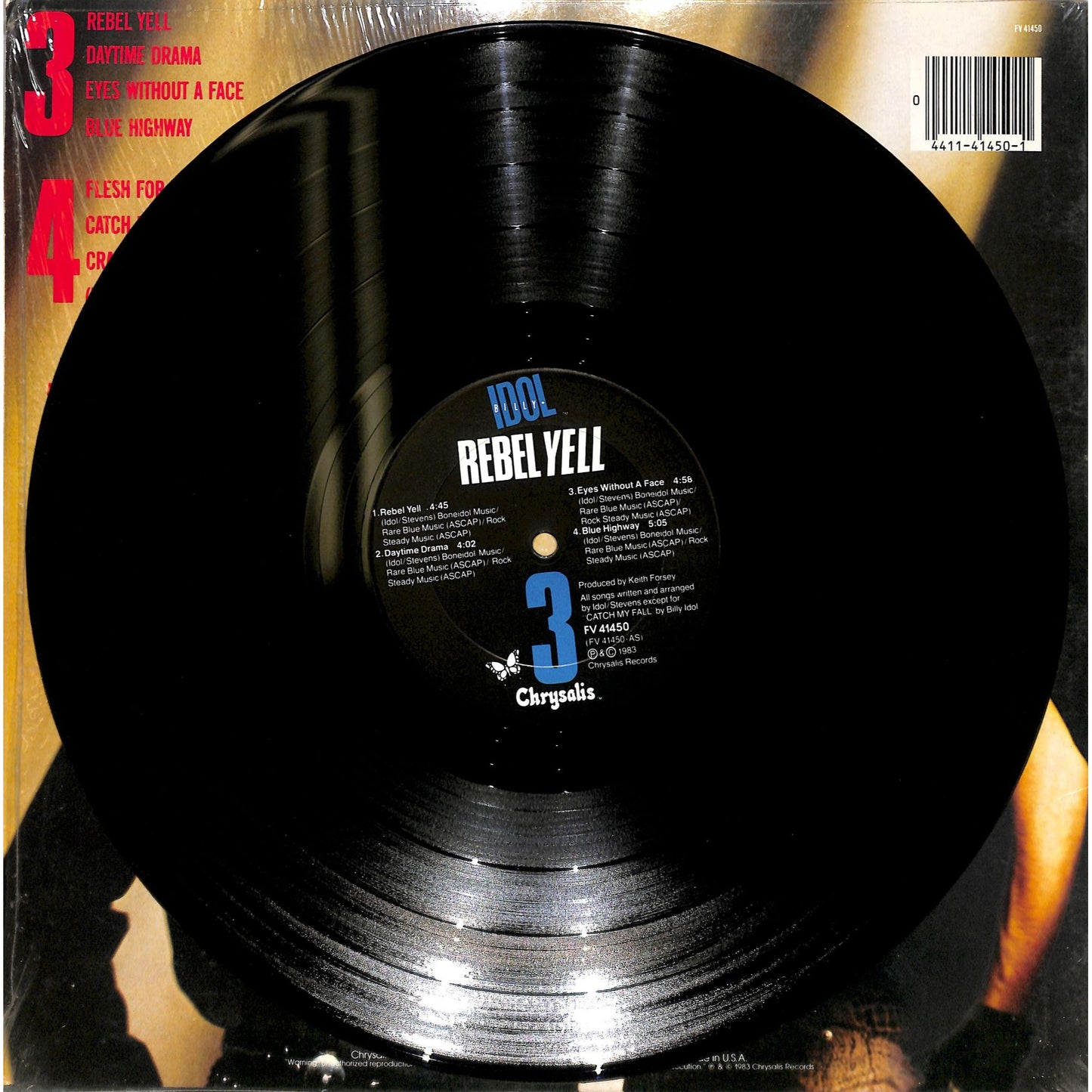 Billy Idol - Rebel Yell Vinyl Record FV 41450