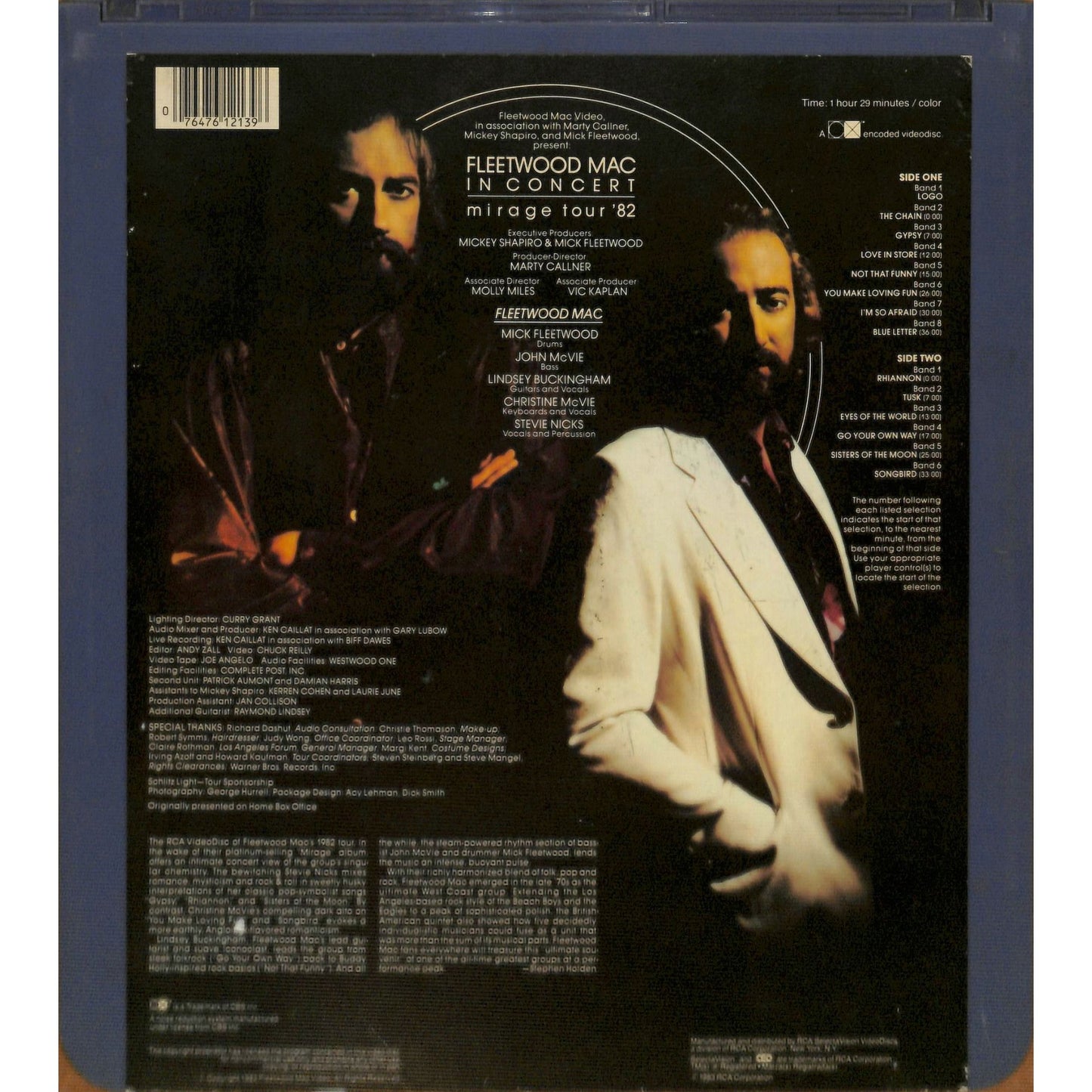 Fleetwood Mac-Mirage tour (1982) CED RCA SelectaVision Videodisc TESTED WORKING