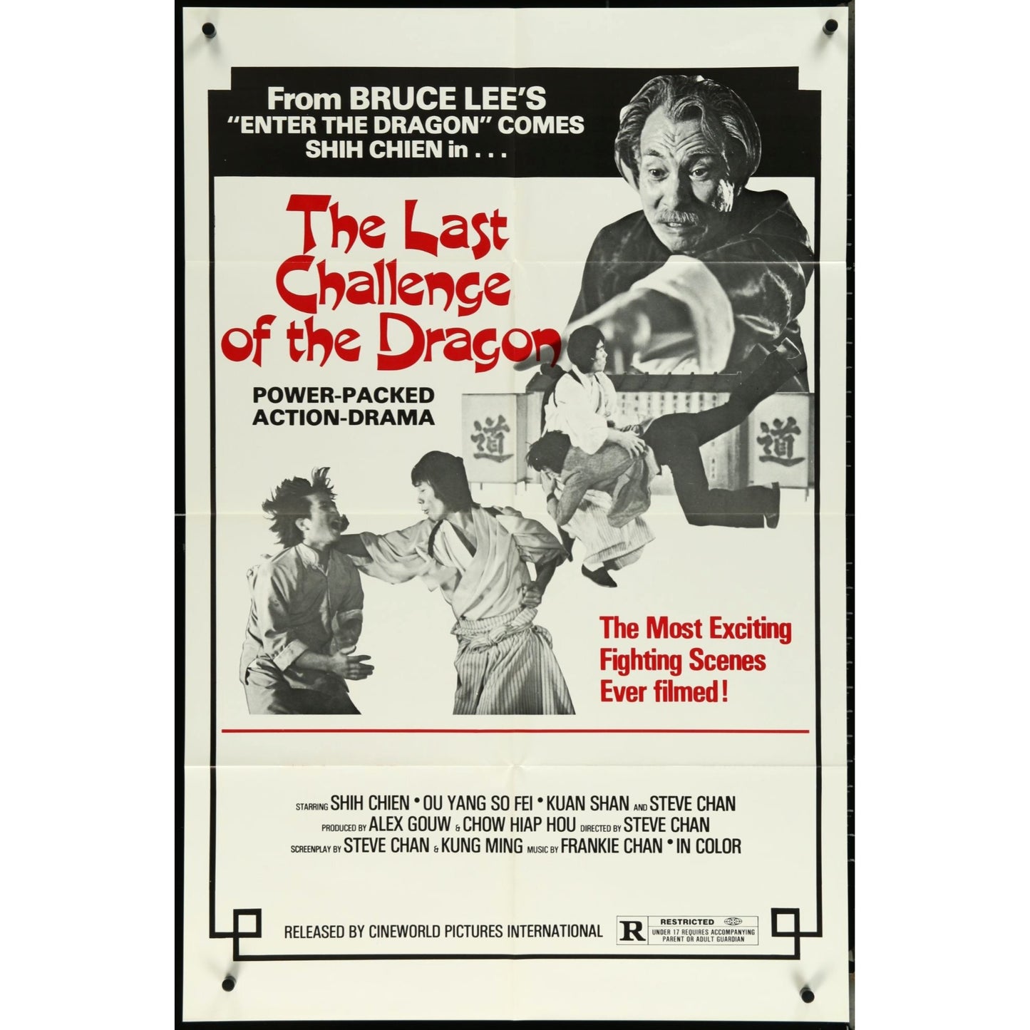 The last Challenge of The Dragon (1976) Original Movie Poster Folded 27x41