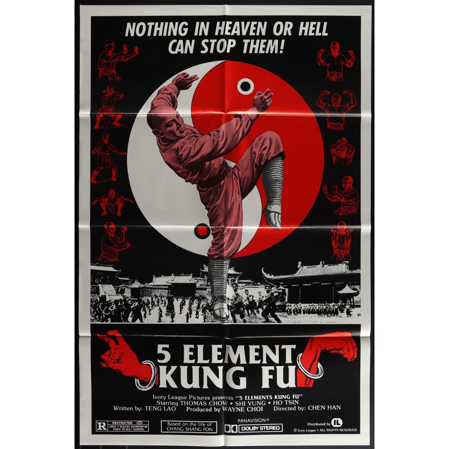 5 Element Kung Fu (1976) Original Movie Poster Folded 27x41EM8-443