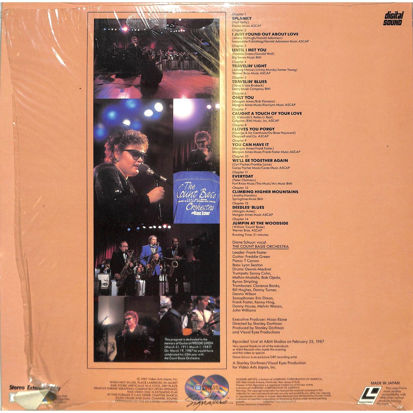 Diane Schuur & the Count Basie Orchestra (1987) Live Concert Laserdisc