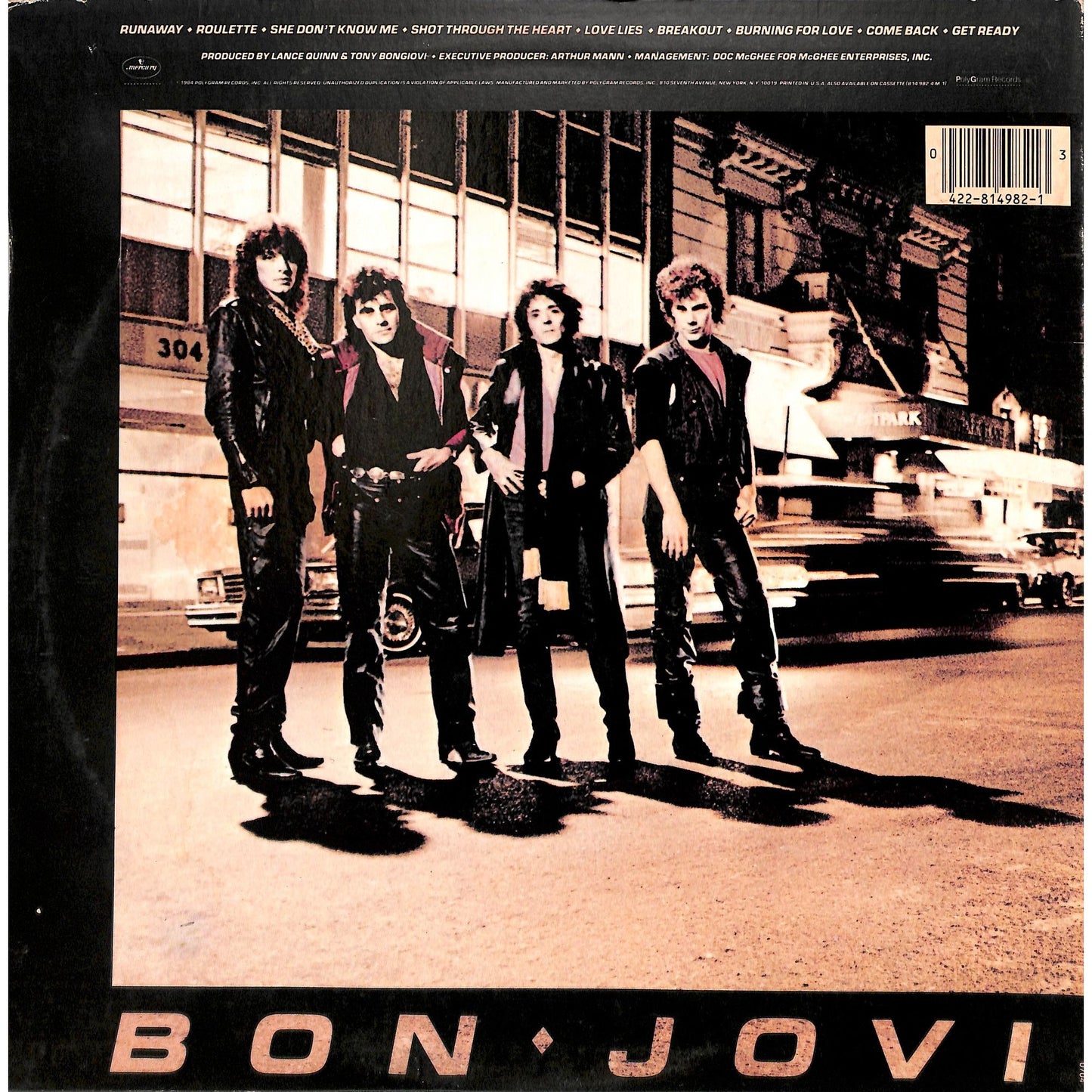Bon Jovi - Self Titled Vinyl Record 814 982-1 M1