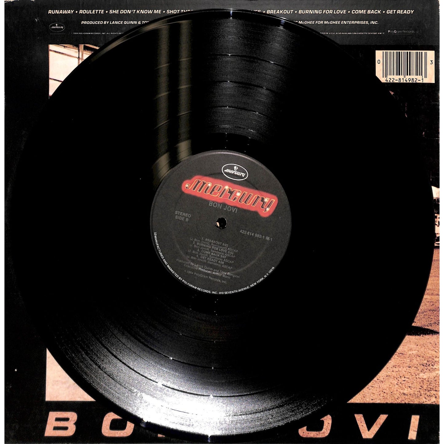 Bon Jovi - Self Titled Vinyl Record 814 982-1 M1