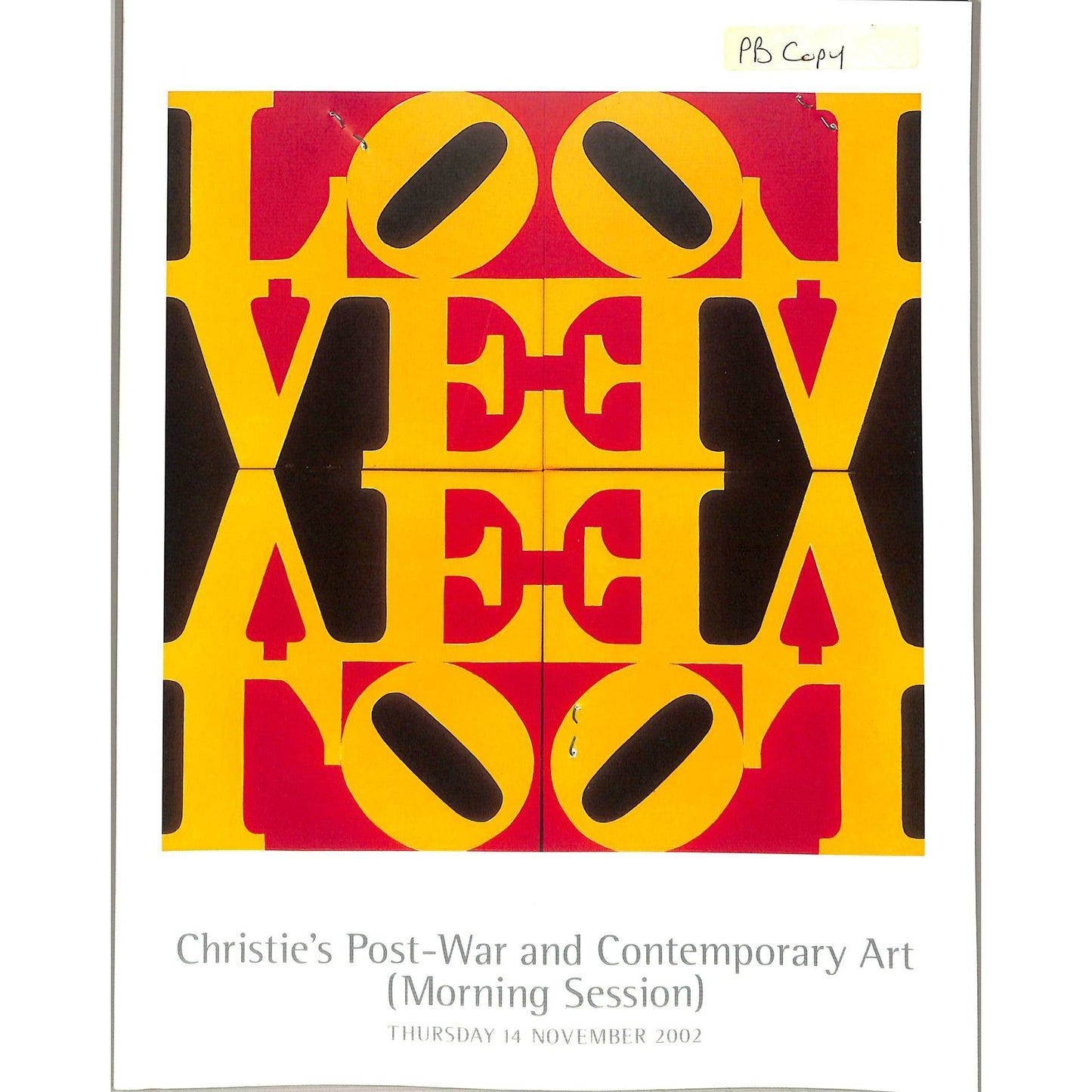 Christie's Post War & Contemporary Art Auction Catalog November 14, 2002