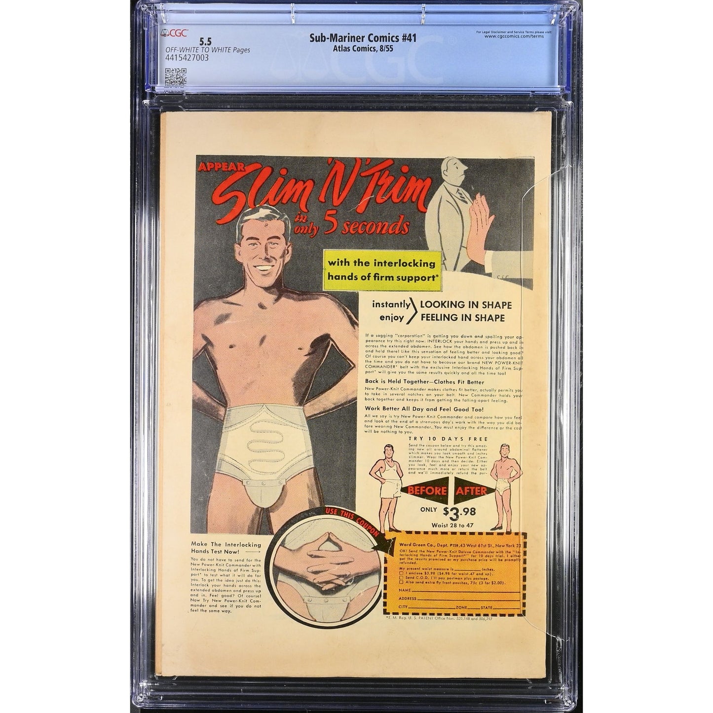 Sub-Mariner Comics #41 (1955) CGC 5.5 Off-White to White Pages