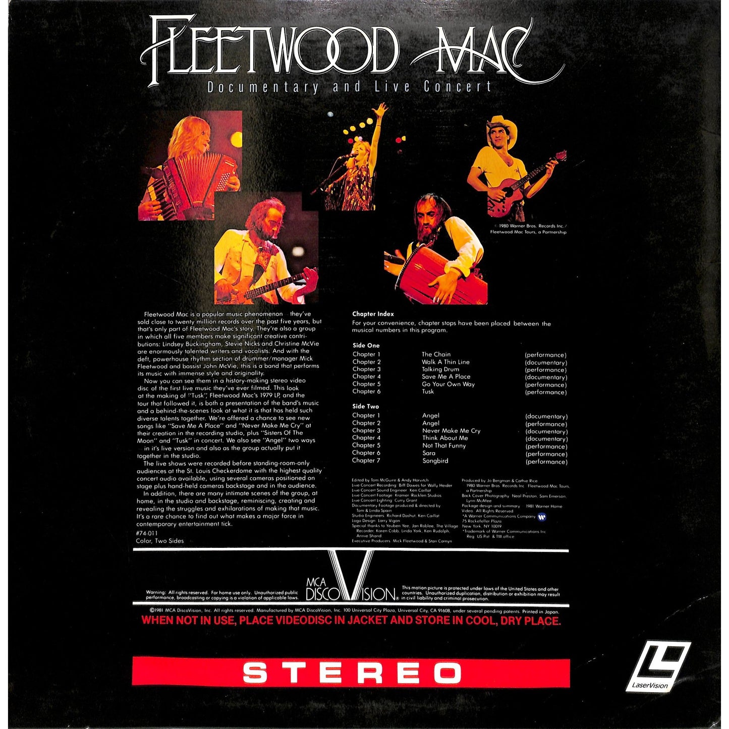 1981 Fleetwood Mac Documentary and Live Concert Laserdisc