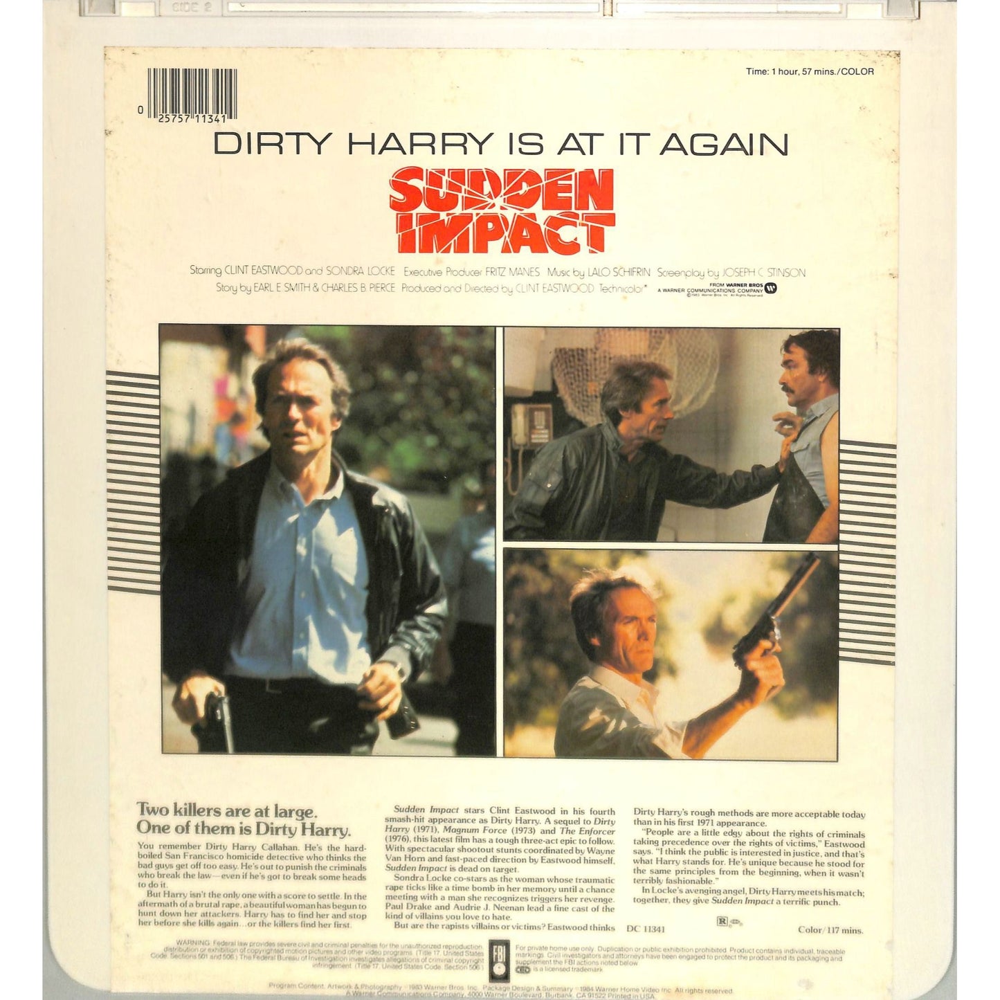 Sudden Impact (1983) Vintage CED Videodisc