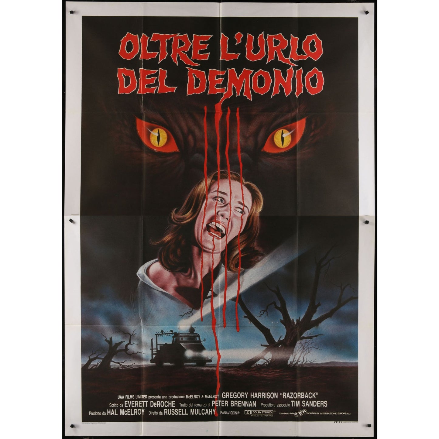 Razorback (1984) Original Italian 2P Movie Poster 55x78
