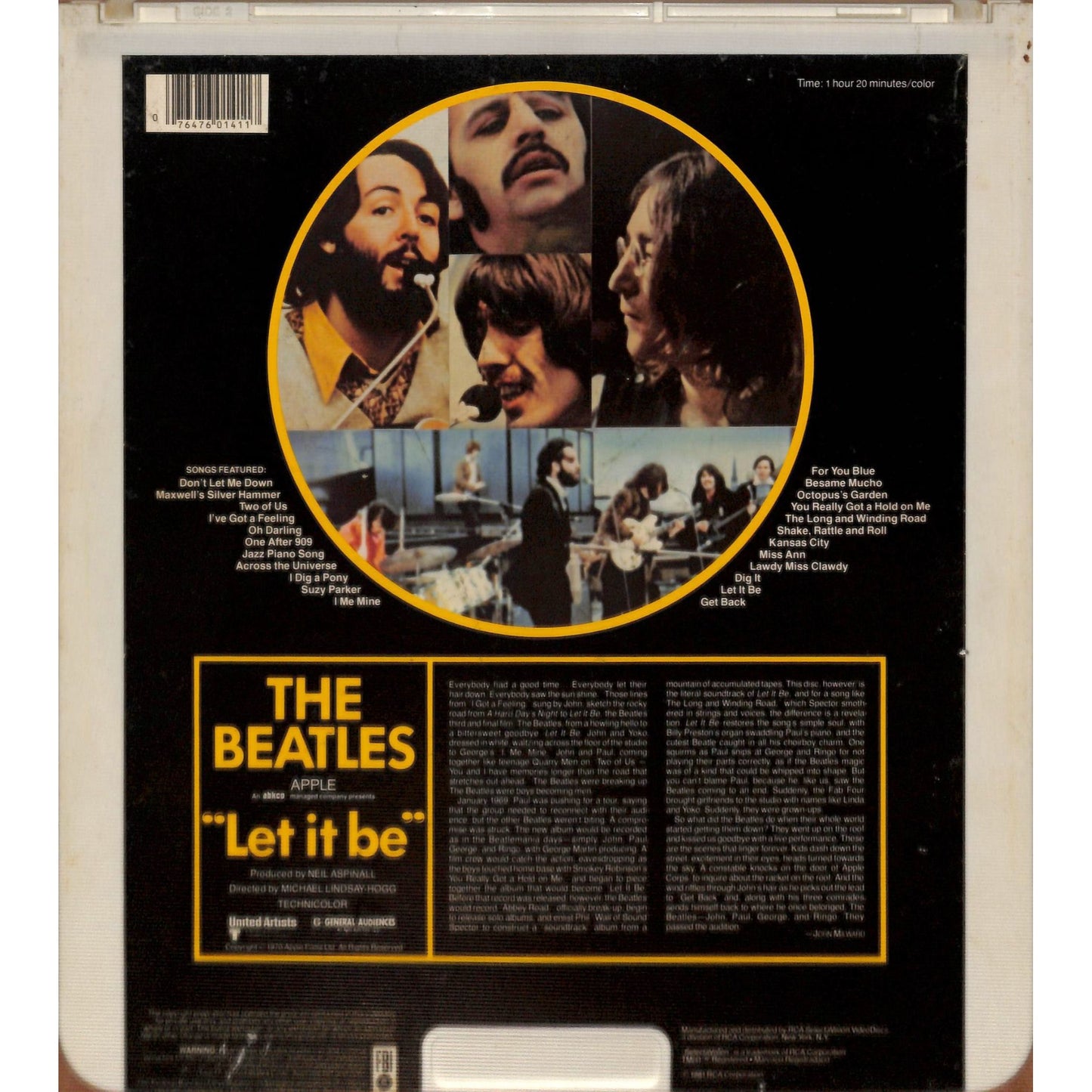 The Beatles-Let it be (1970) CED RCA SelectaVision Videodisc TESTED WORKING