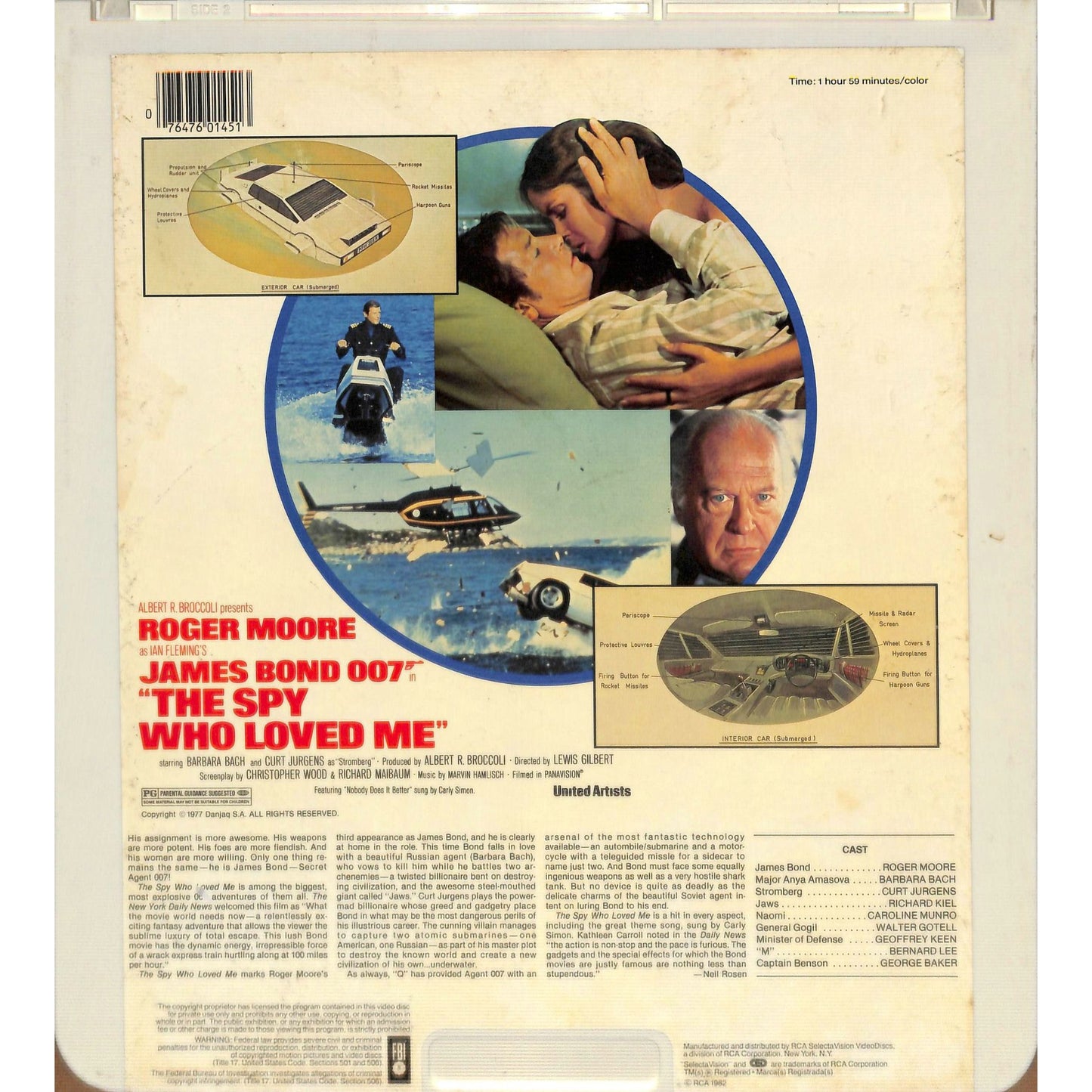 The Spy Who Loved Me (1977) Vintage CED Videodisc TESTED WORKING