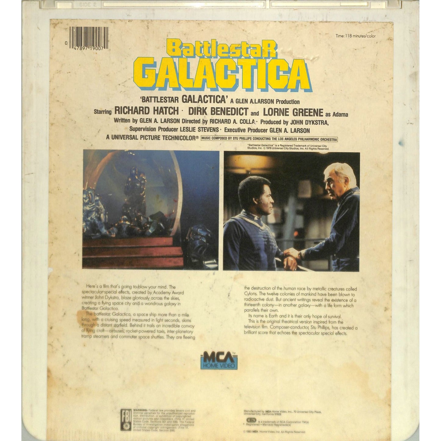 Battlestar Galactica (1978) Vintage CED Videodisc TESTED WORKING