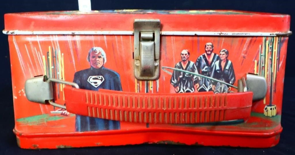 Vintage Metal Superman Lunchbox w/ Thermos