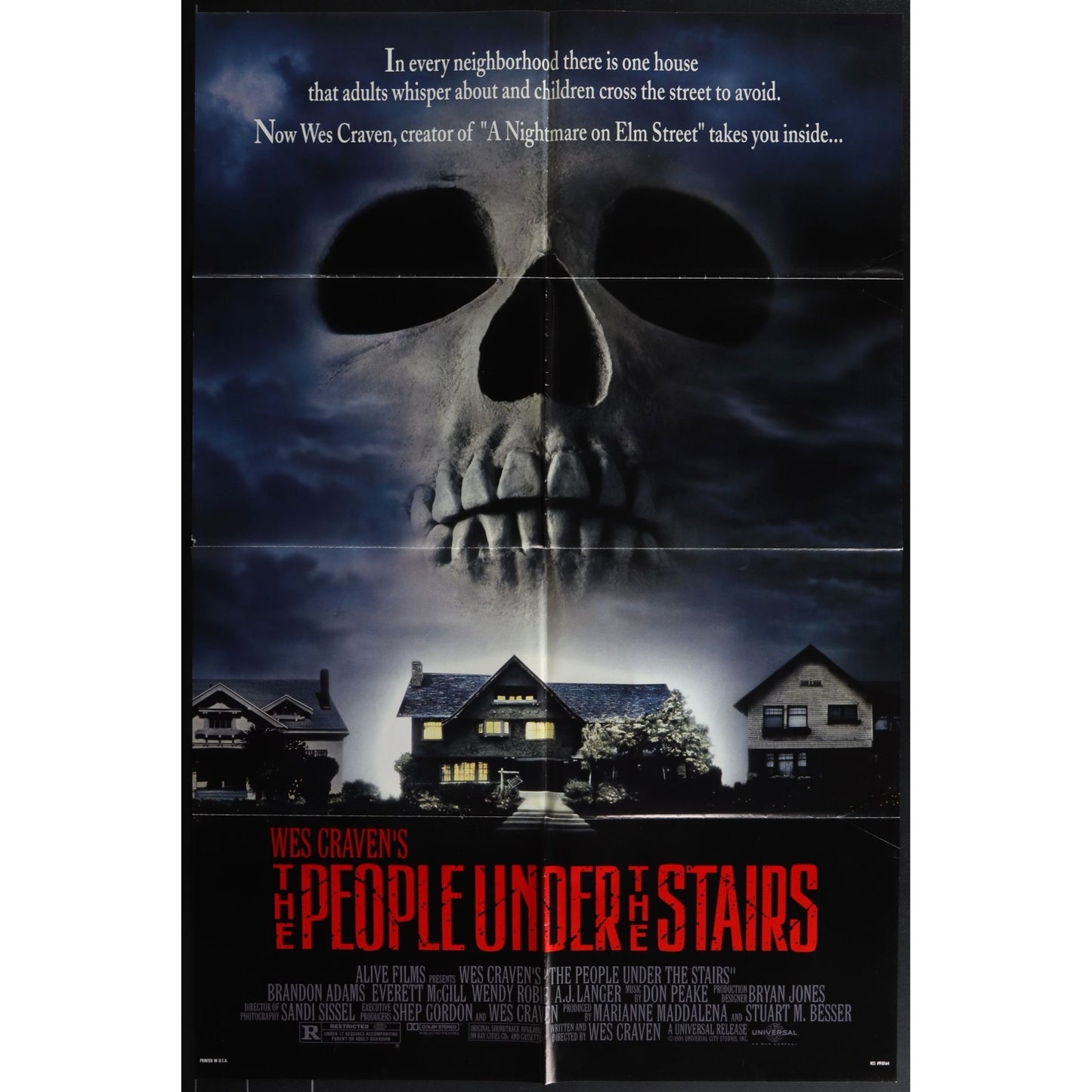 The People Under the Stairs (1991) Original Movie Poster Folded 27x41 EM8-462