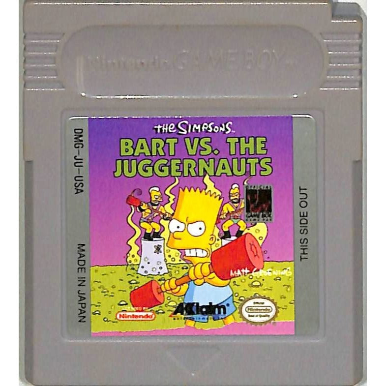 The Simpsons Bart VS. The Juggernauts Nintendo Gameboy Cartridge