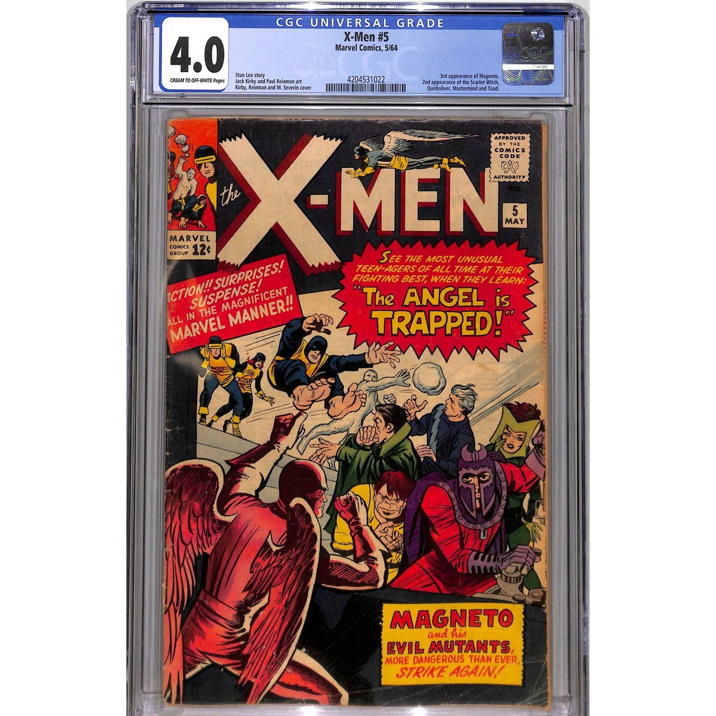 X-Men #5 (1964) CGC 4.0 Marvel Magneto Scarlet Witch Quicksilver Mastermind Toad