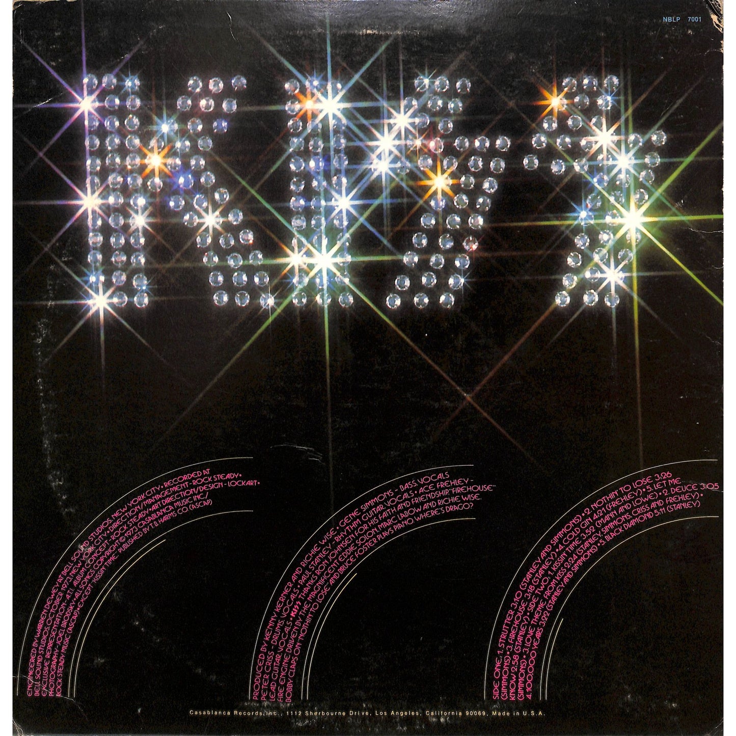 Kiss Self-Titled Vinyl Record NBLP 7001