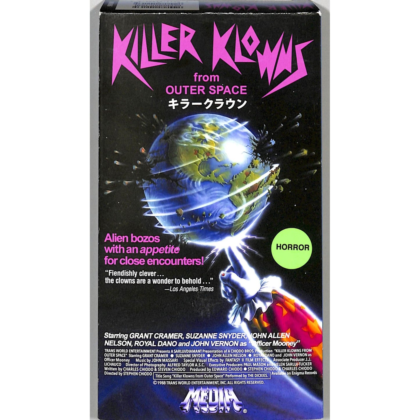 Killer Klowns from Outer Space (1988) VHS Tape Good condition