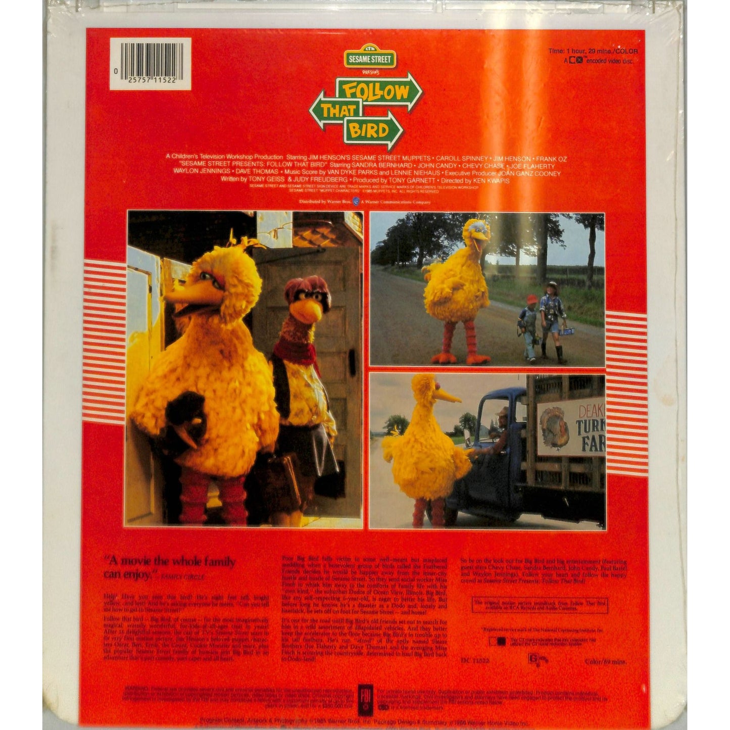 Follow That Bird (1985) Vintage CED Videodisc TESTED WORKING