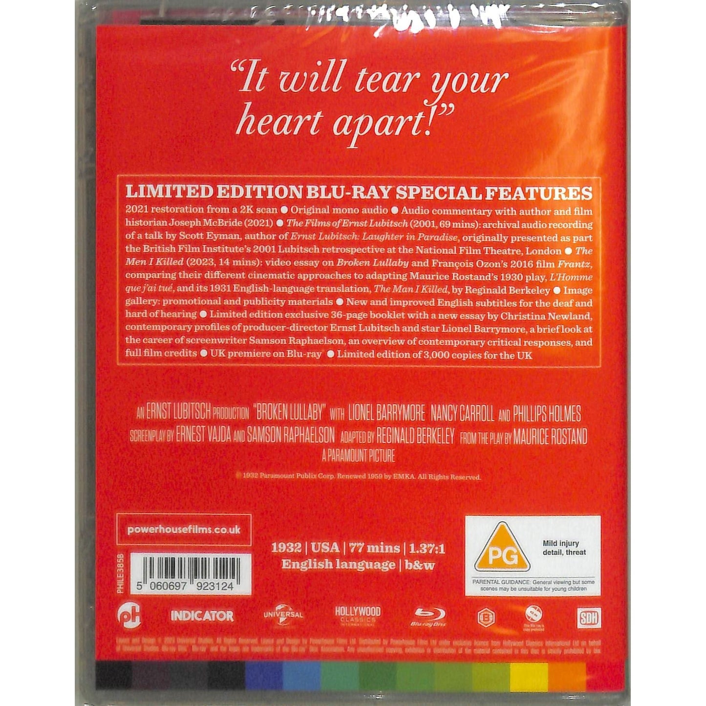 Broken Lullaby (1932) Blu Ray Brand New Sealed