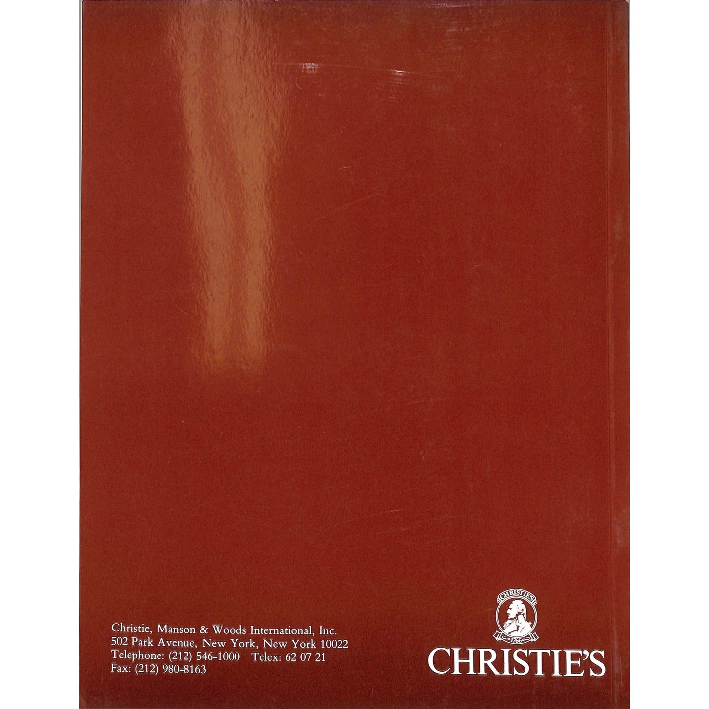 Christie's Paintings and Sculpture Part 1 Auction Catalog May 8,1991