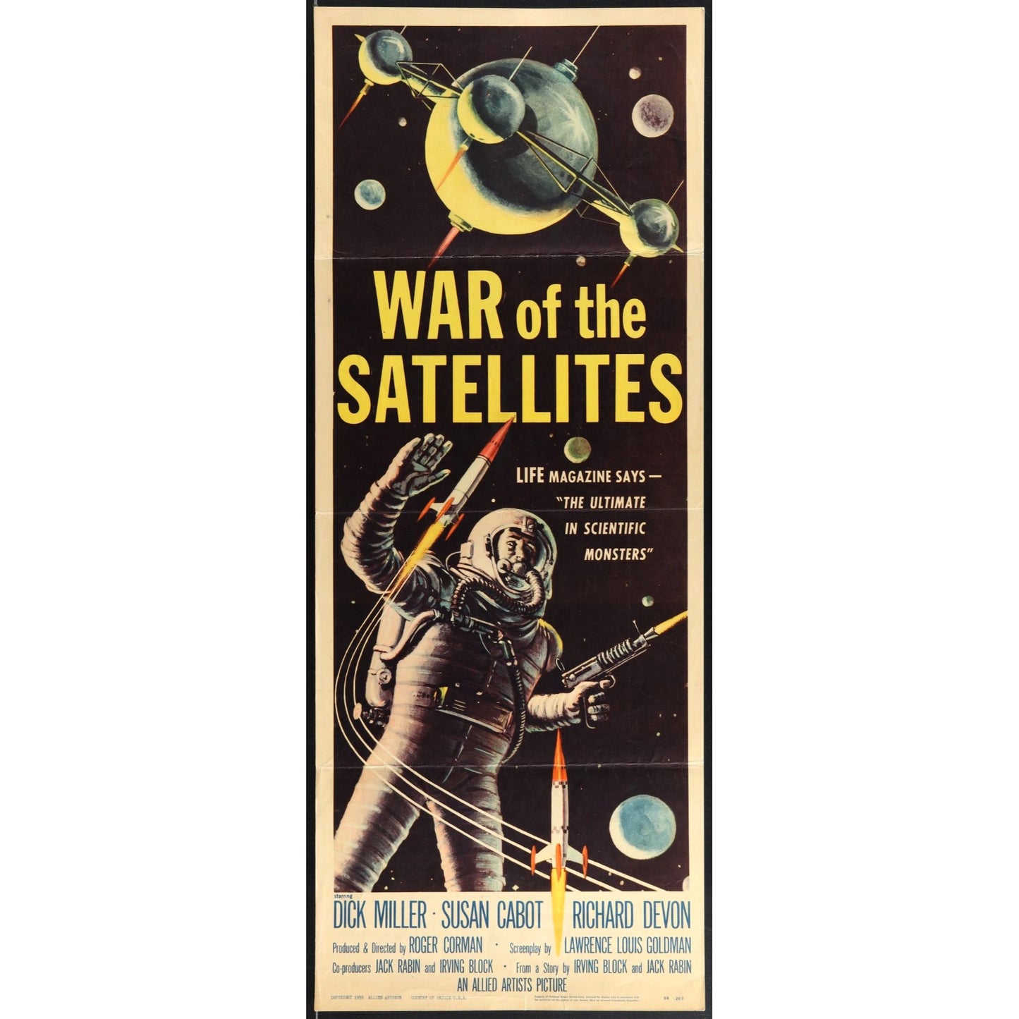 War of the Satellites (1958) Original Movie Poster Folded 14x36