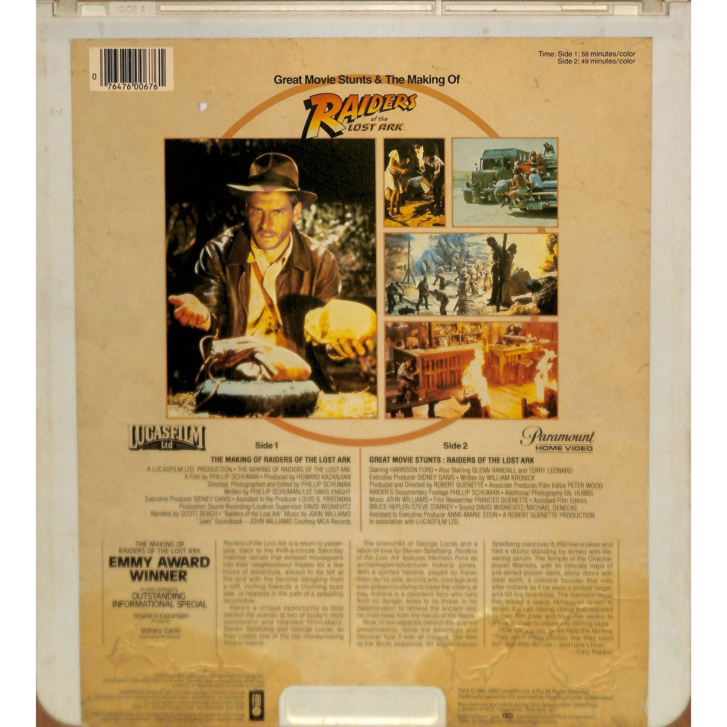 Making of Raiders of the Lost Ark 1981 CED RCA Videodisc TESTEDWORKING