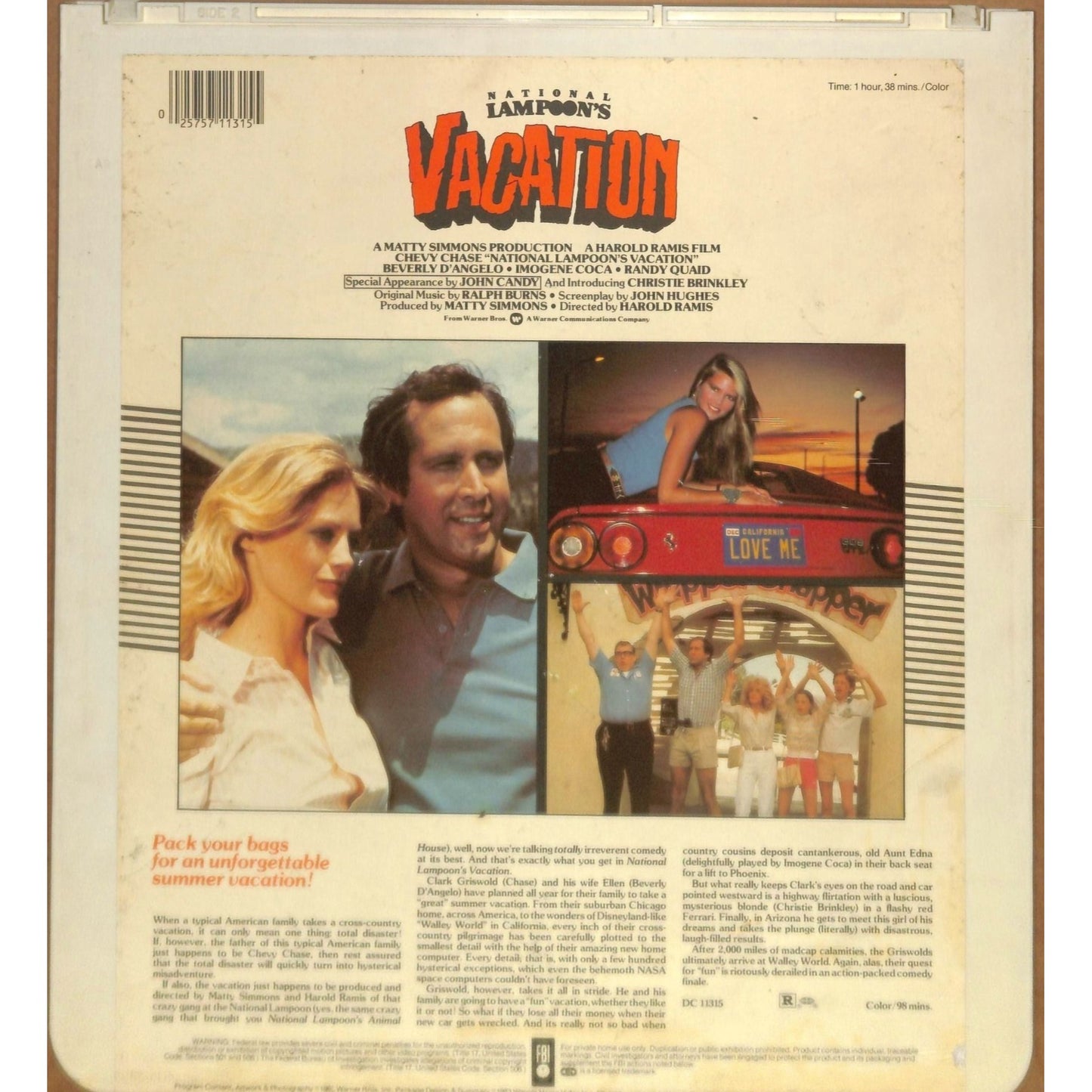 Vacation (1983) Vintage CED RCA SelectaVision Videodisc TESTED WORKING