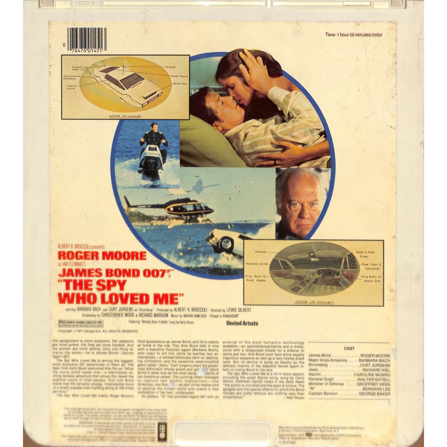 The Spy Who Loved Me (1977) Vintage CED Videodisc TESTED WORKING