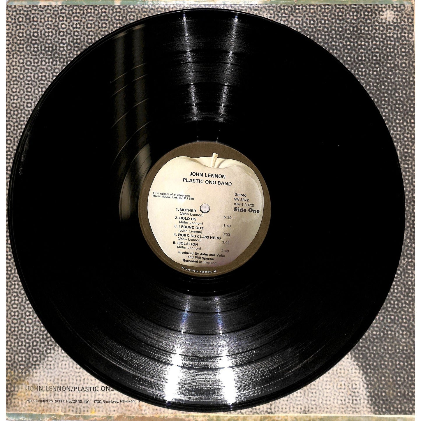 John Lennon / Plastic Ono Band Vinyl Record SW 3372